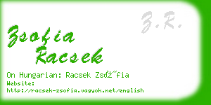 zsofia racsek business card